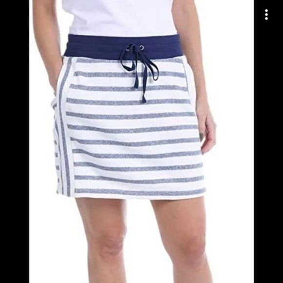 Jones New York sport womans skort size XL BoxN  white with blue stripes - Picture 1 of 7